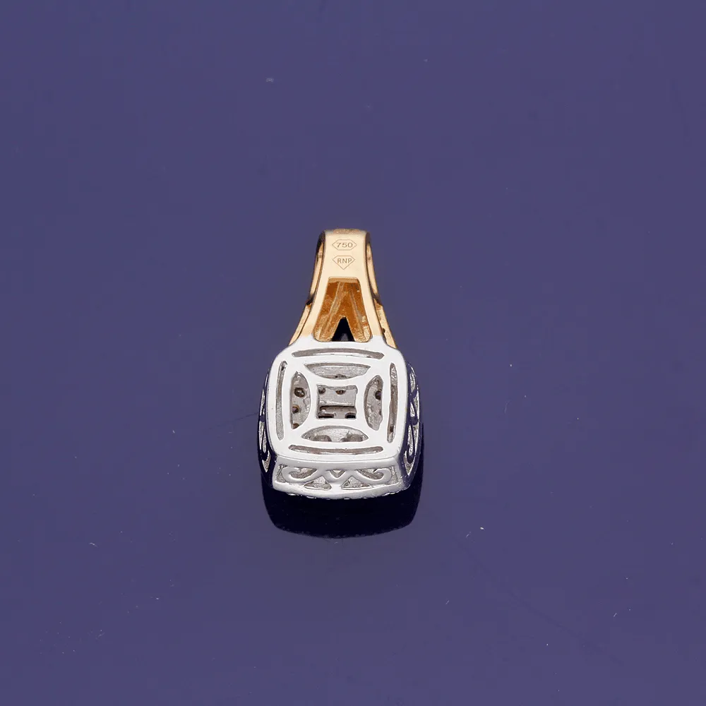 18ct Three Colour Gold Diamond Pendant