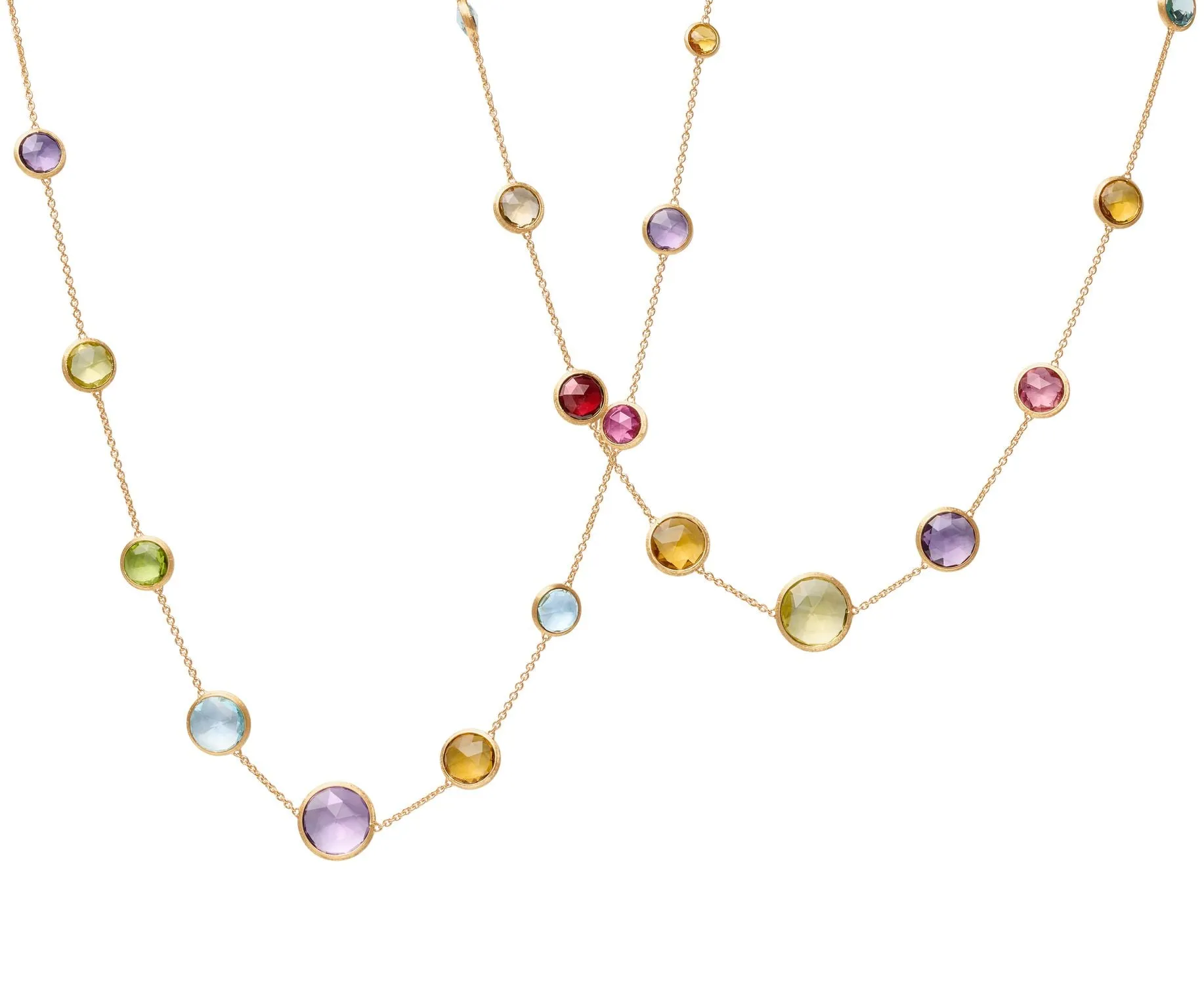 18K YELLOW GOLD LONG GEMSTONE NECKLACE FROM THE JAIPUR COLLECTION