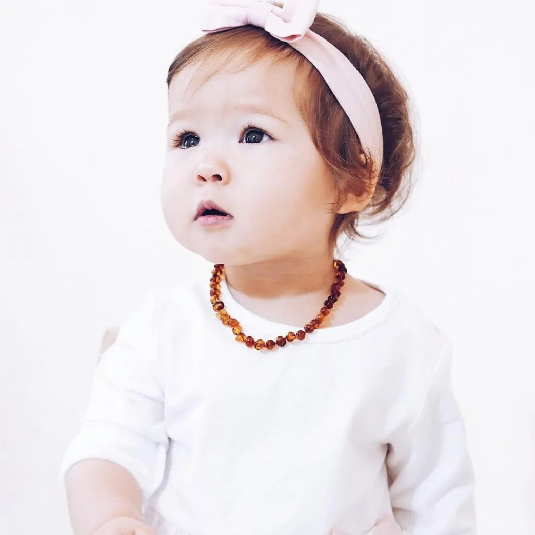 Amber Teething Necklace for Babies and Toddlers - Natural Solution for Teething Pain Relief