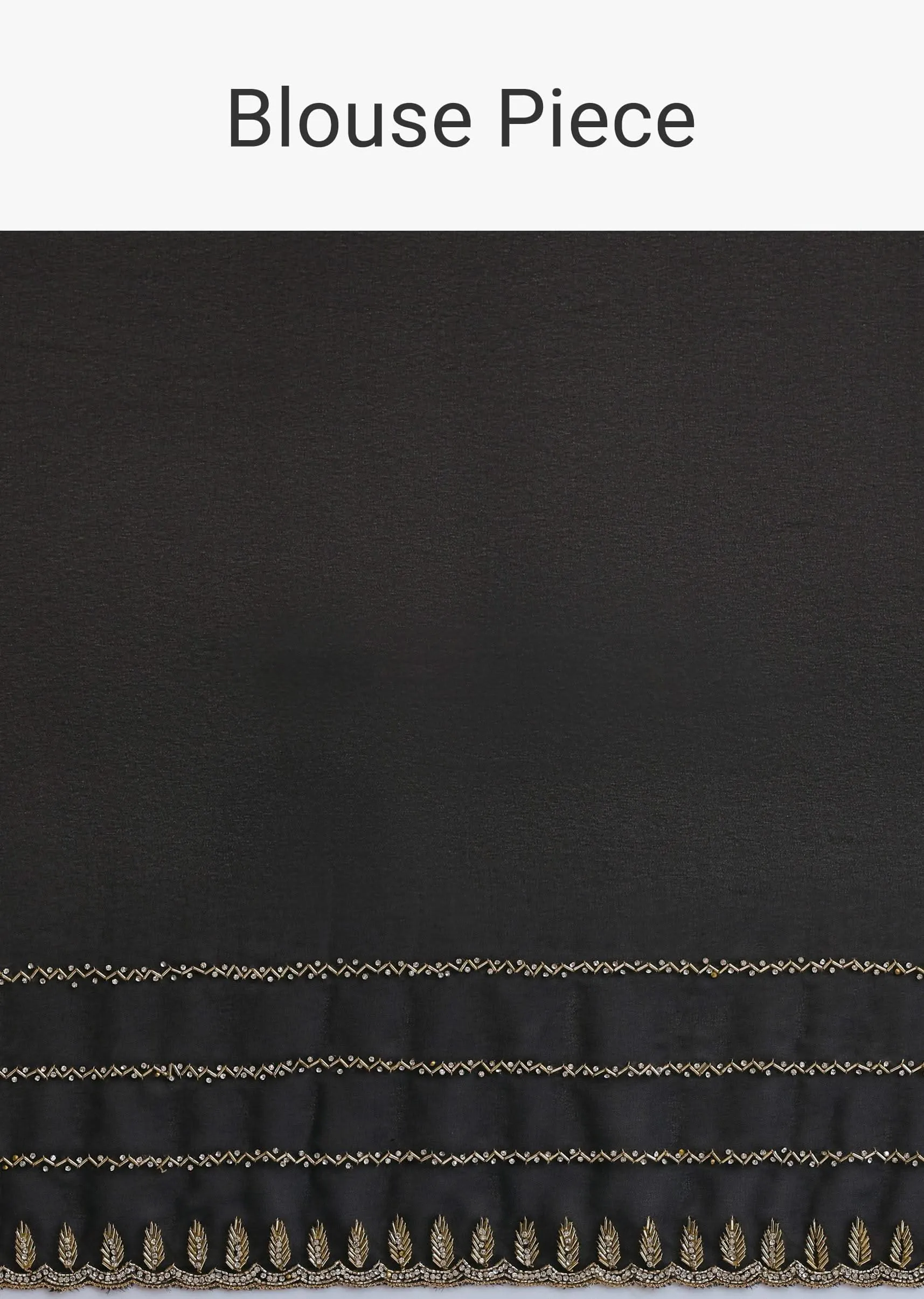 Black Georgette Saree With Cut Dana Embroidery And Unstitched Blouse