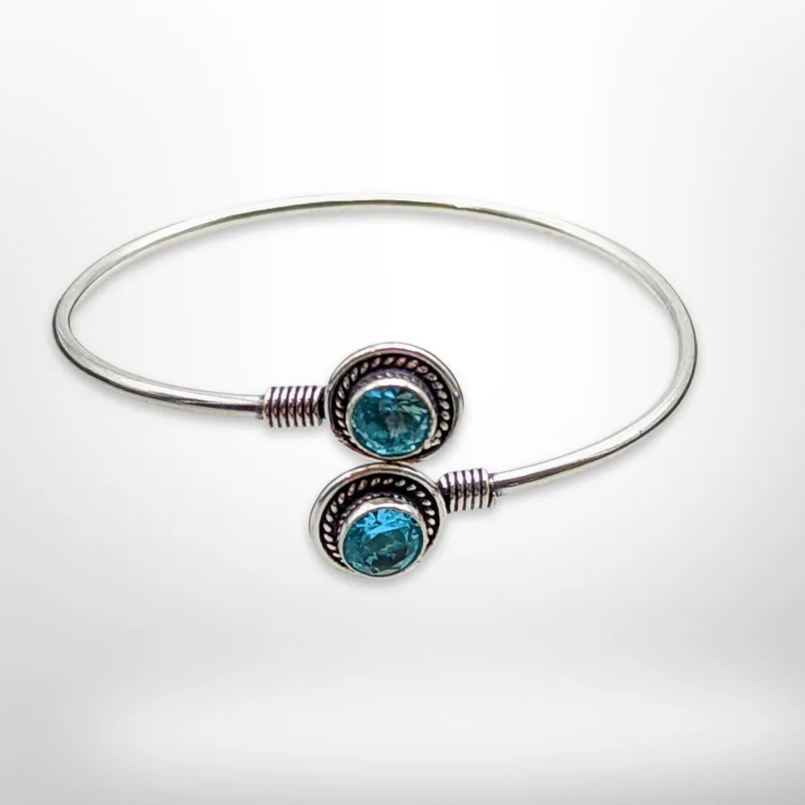 Blue Topaz - Cuff Bracelet.