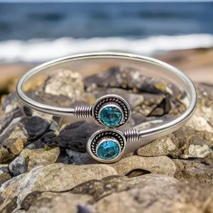 Blue Topaz - Cuff Bracelet.