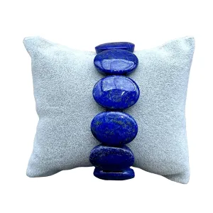 Bracelet lapis lazuli AA  ovale