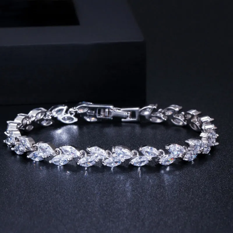 Brilliant Cubic Zircon Necklace Earrings Ring set