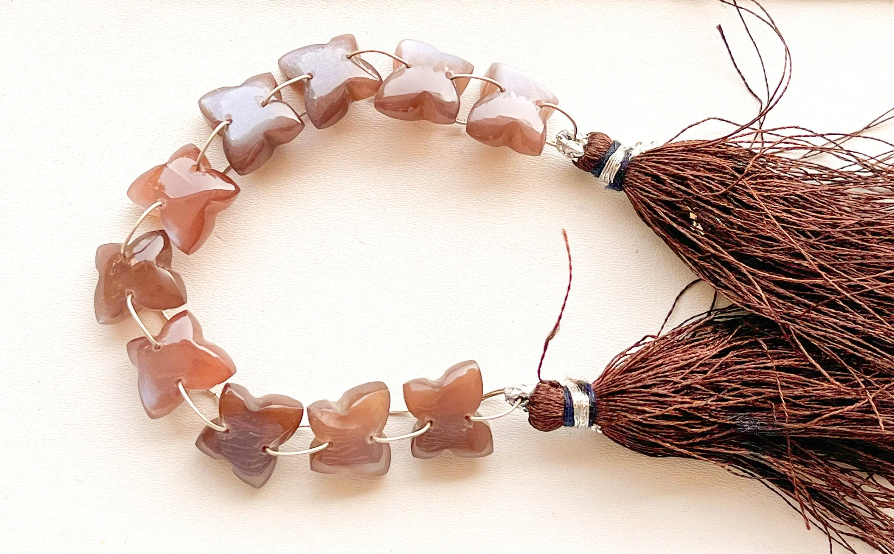 Chocolate Moonstone Smooth Butterfly Shape Double Drill Beads, Rare Gemstone Design for Jewelry Making, 10x12mm, 10 Pieces String
