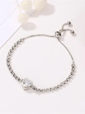 Fashion Rose Gold Heart Zircon Bracelet Simple Alloy Diamond Ladies Bracelet Bracelet