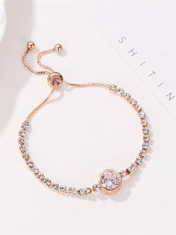 Fashion Rose Gold Heart Zircon Bracelet Simple Alloy Diamond Ladies Bracelet Bracelet