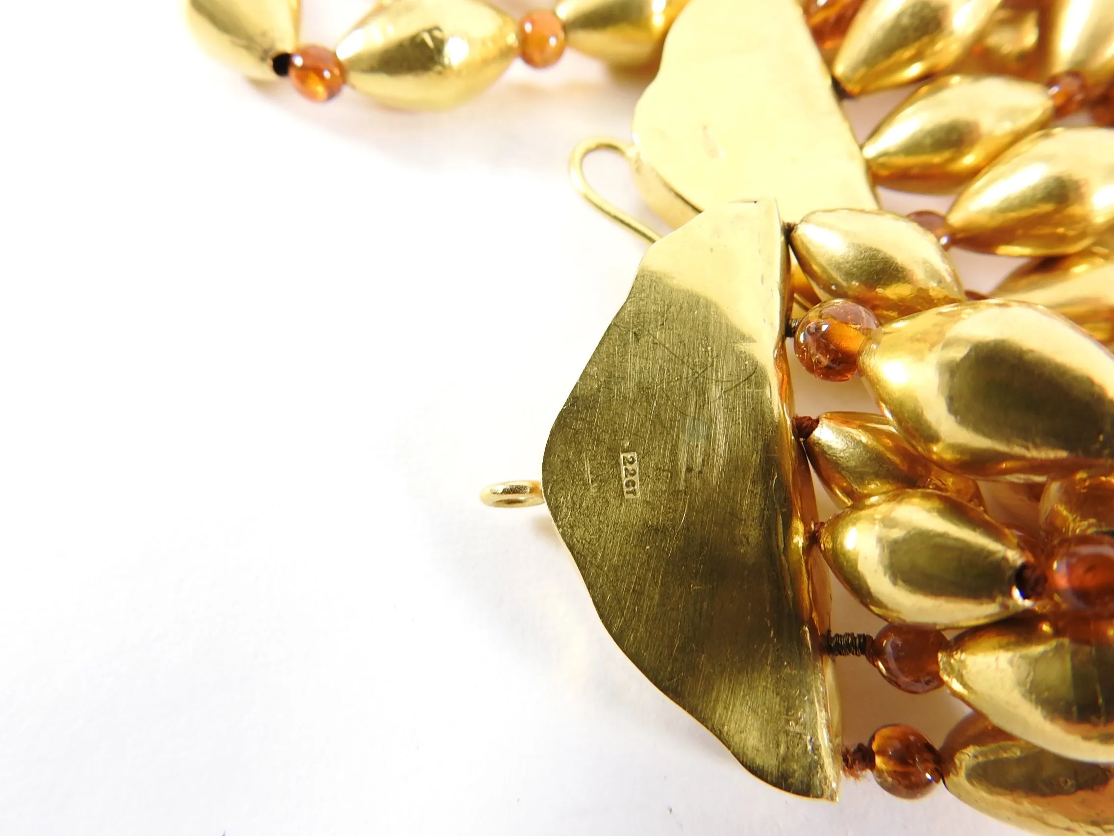 Fred Leighton 22k Gold Asian Carved Amber Multi-Strand Bead Necklace