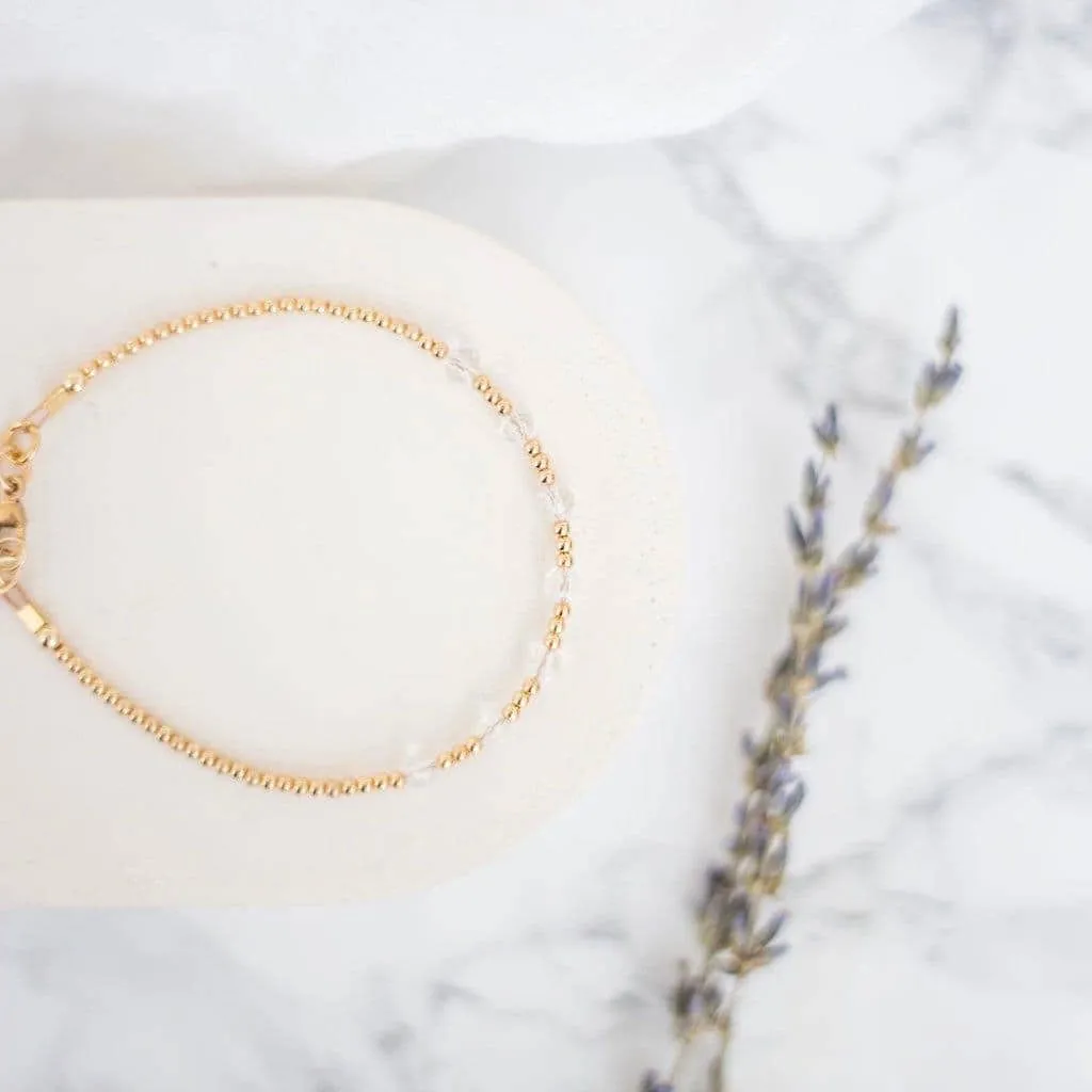 Gold Fill Birthstone bracelet, gemstone stacking bracelet gold