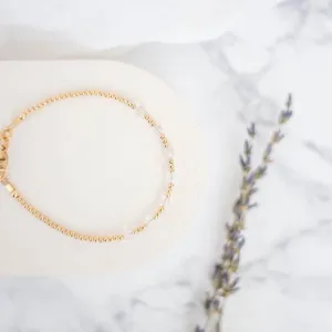 Gold Fill Birthstone bracelet, gemstone stacking bracelet gold