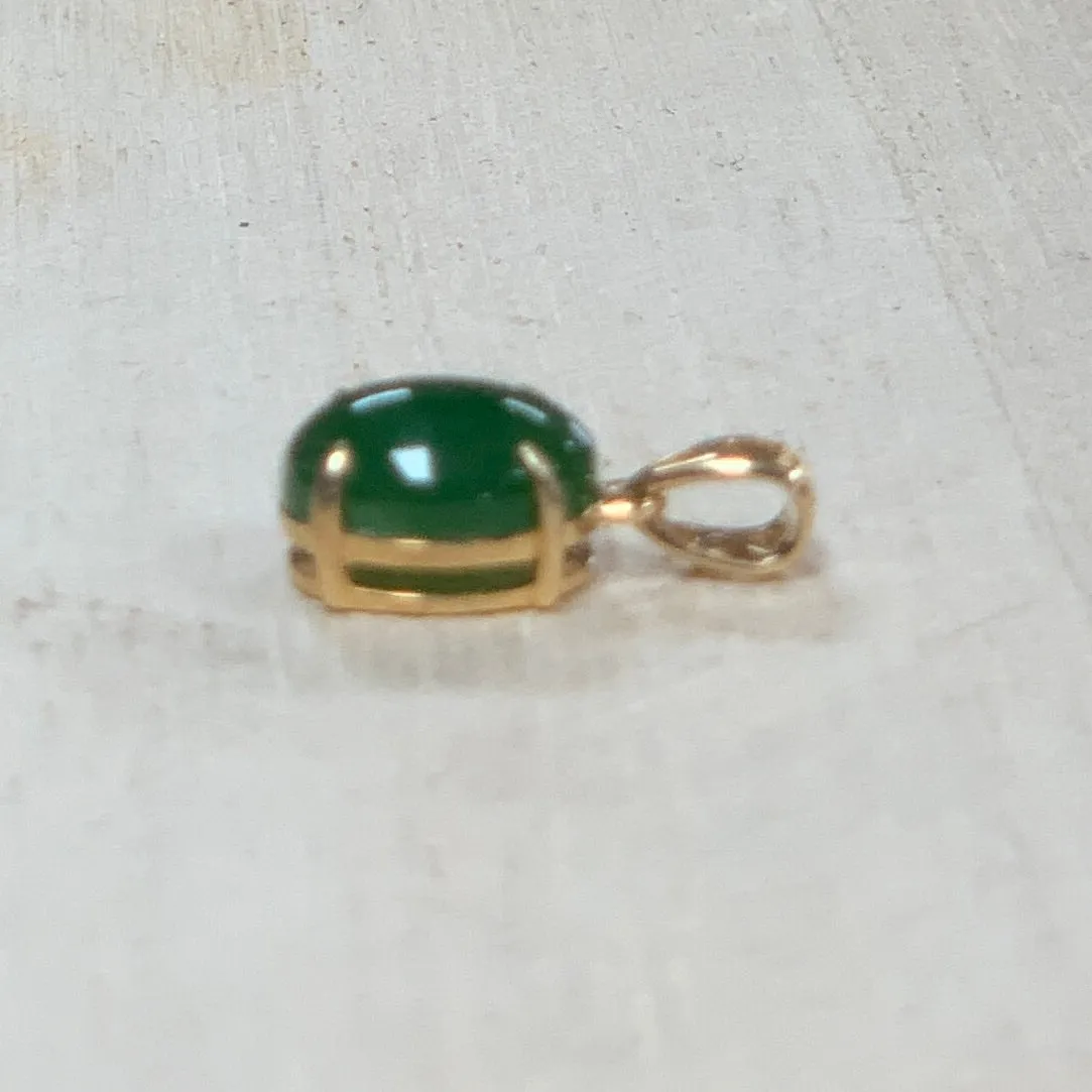 Jade Pendants and Ring, 14K yellow gold