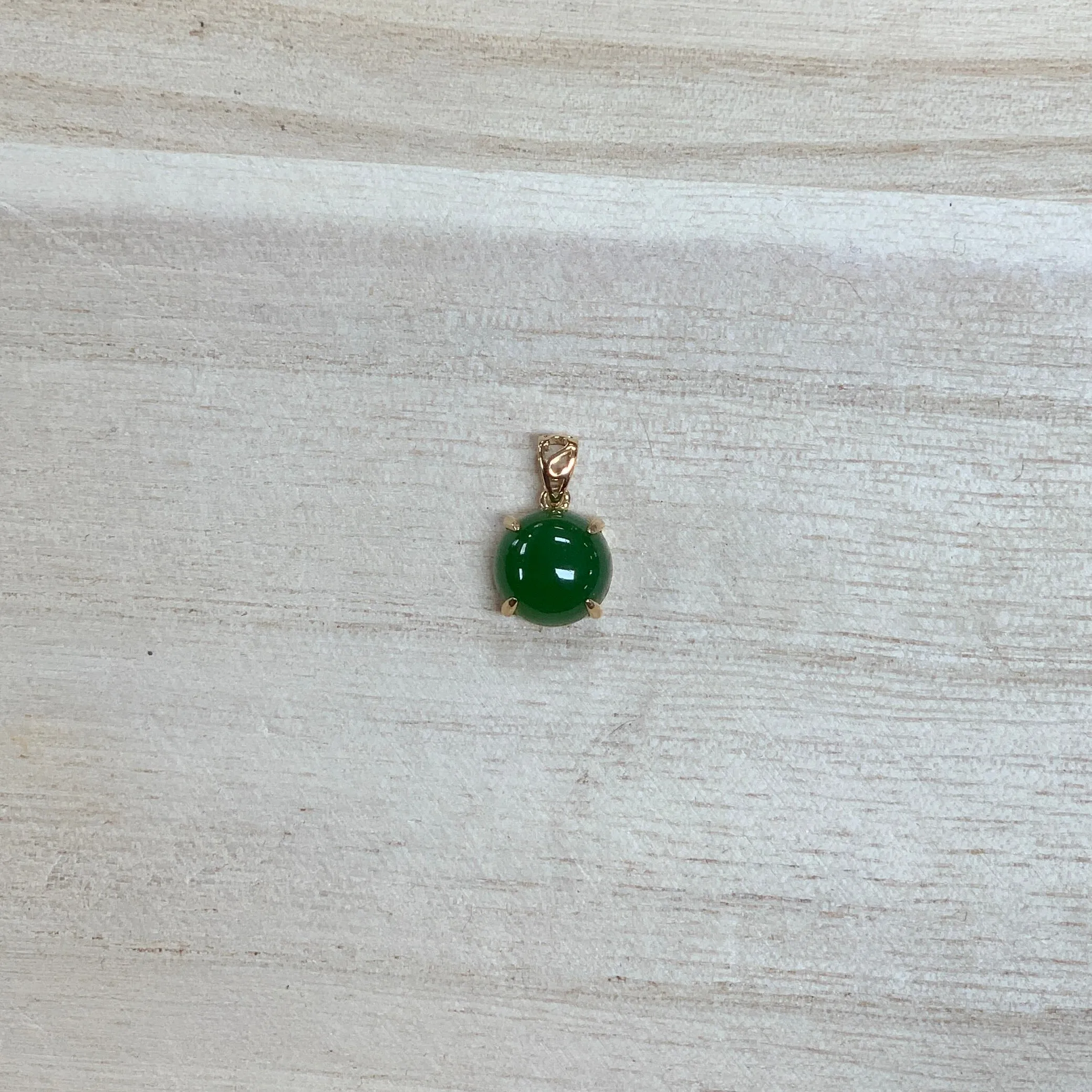 Jade Pendants and Ring, 14K yellow gold