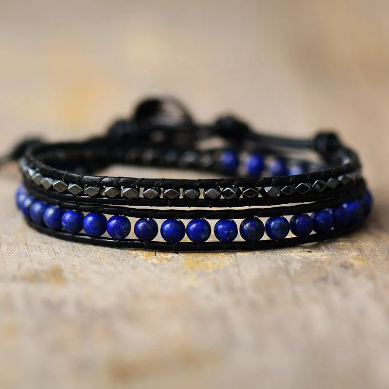 Lapis Lazuli and Hematite Bracelet