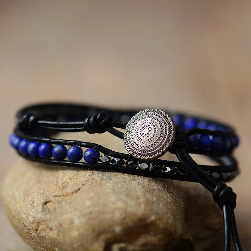 Lapis Lazuli and Hematite Bracelet