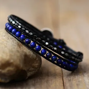 Lapis Lazuli and Hematite Bracelet