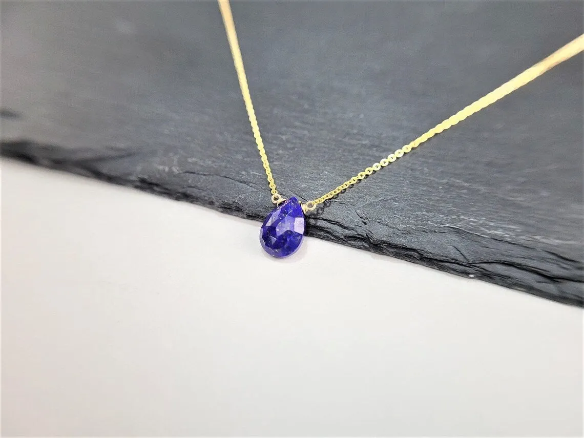 Lapis Lazuli Pear Briolette Necklace
