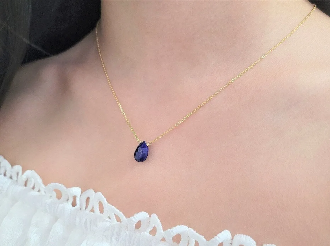 Lapis Lazuli Pear Briolette Necklace