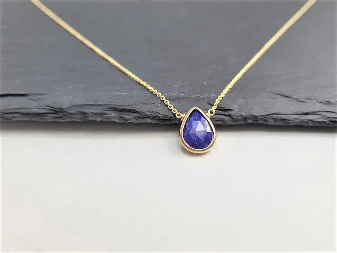 Lapis Lazuli Pear Necklace