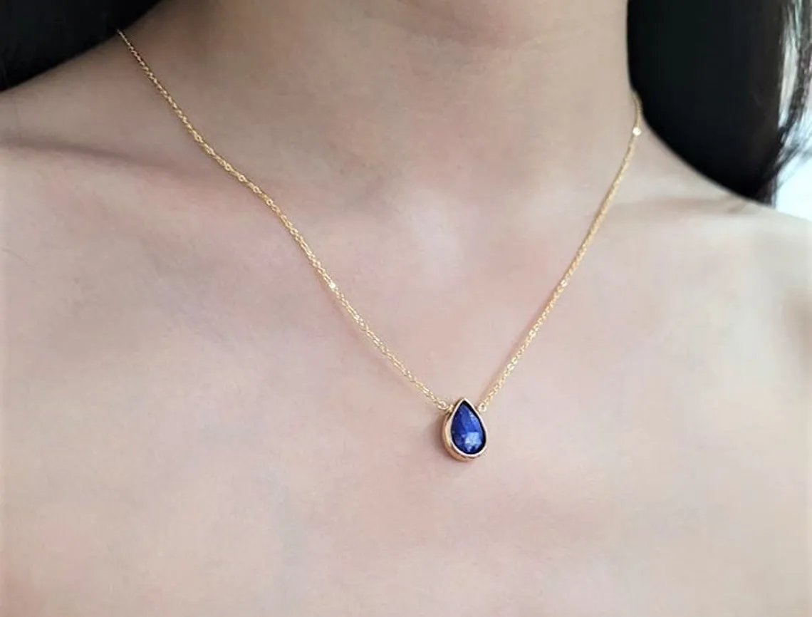 Lapis Lazuli Pear Necklace