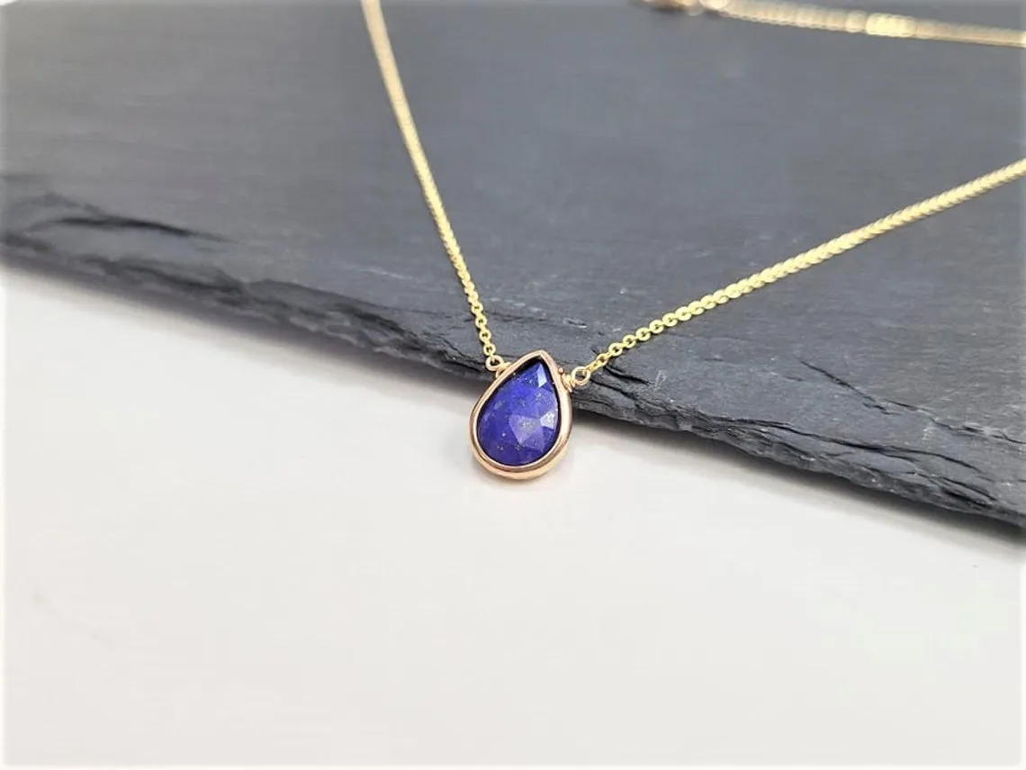 Lapis Lazuli Pear Necklace