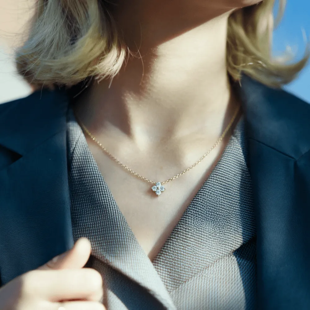 Lucky Four-leaf Clover Premium Moissanite Pendant Necklace