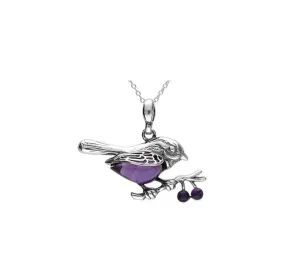 MILENA Robin Bird Amethyst Necklace