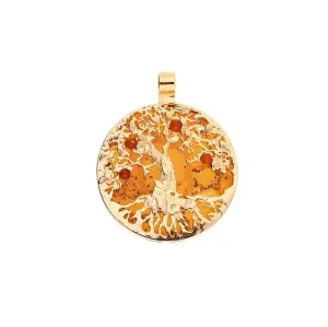 MILENA Rose Gold Plated Amber Tree Pendant Necklace