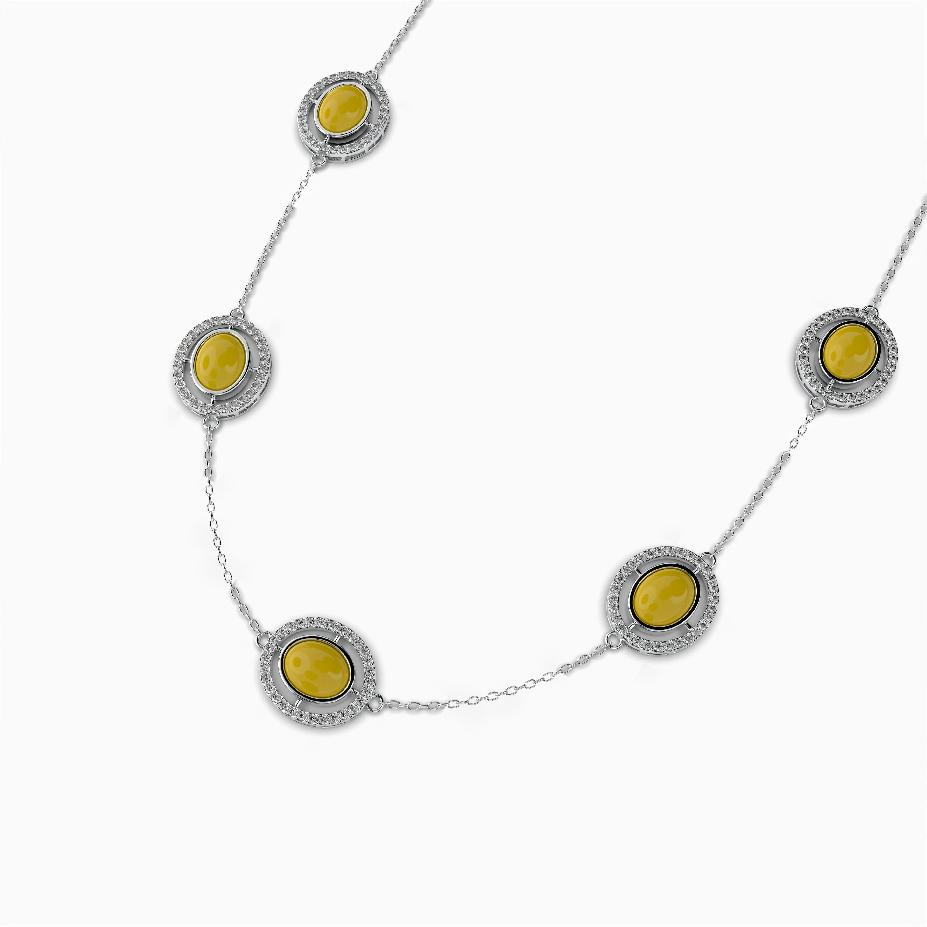 Natural Amber Necklace - Paisley