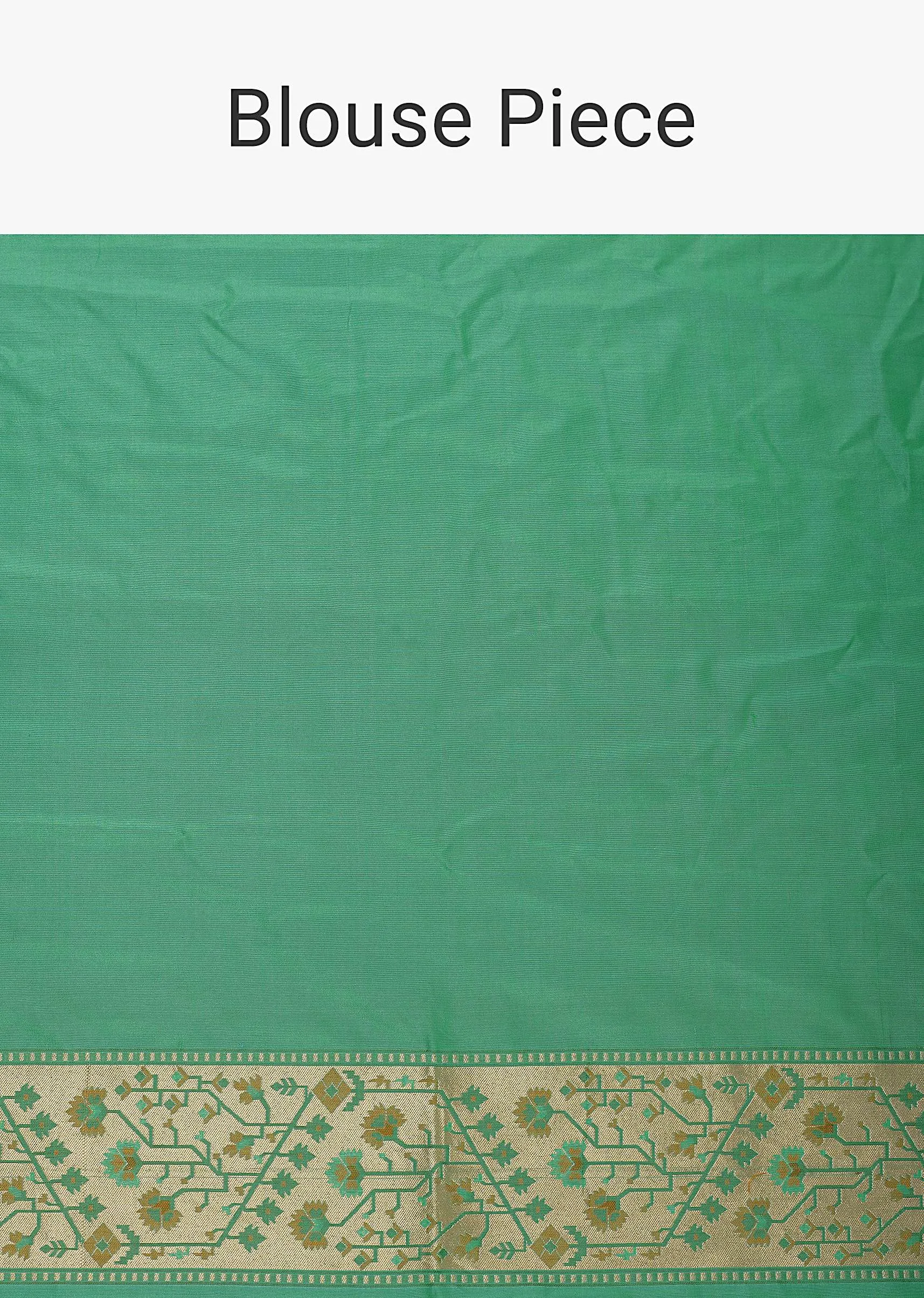 Parrot Green Katan Silk Banarasi Ikat Patola Weave Saree With Unstitched Blouse Piece