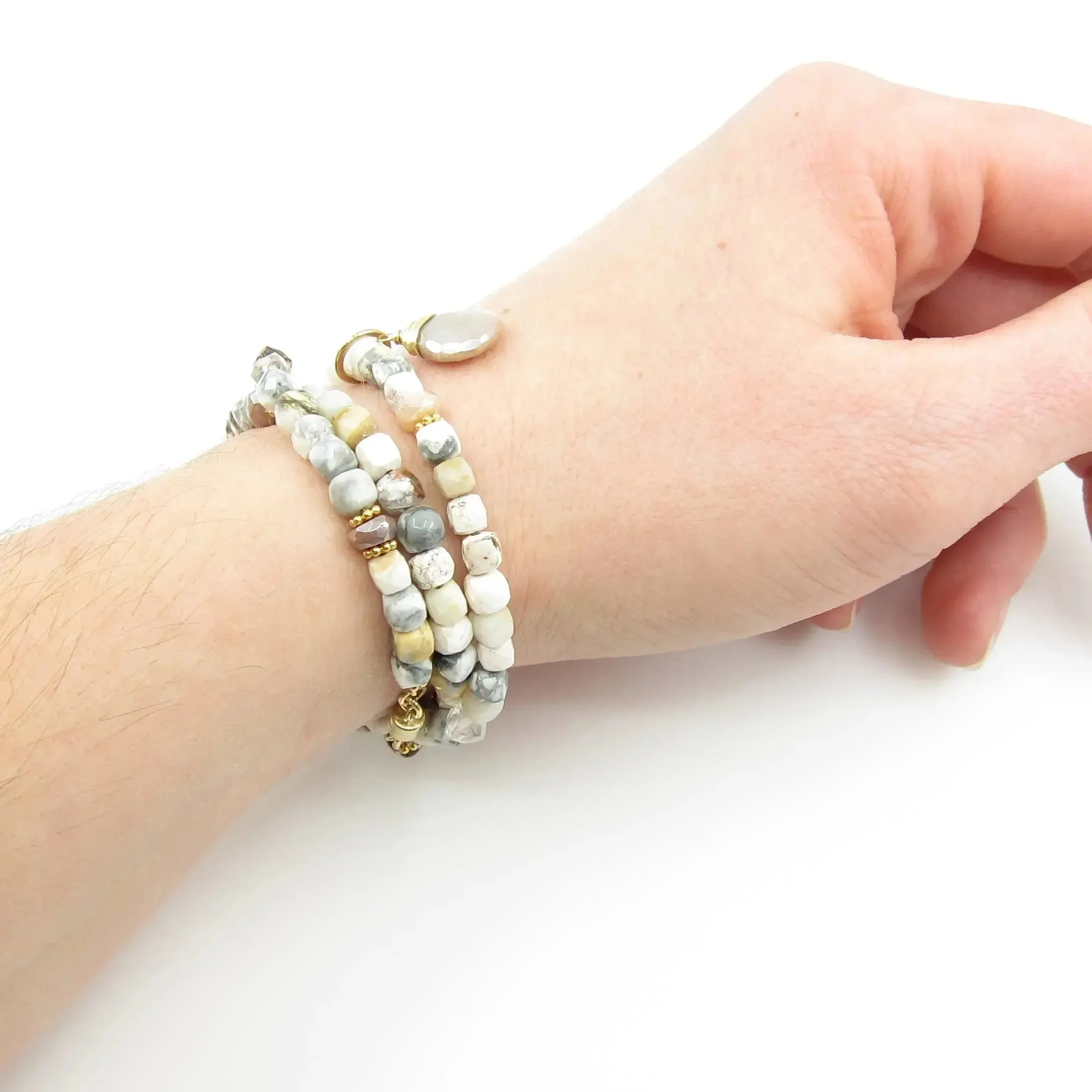 Rainbow Fluorite Wrap Bracelet or Necklace