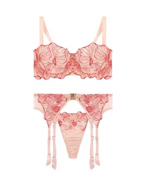 Rosa Balcony Bra, Thong & Suspender Belt