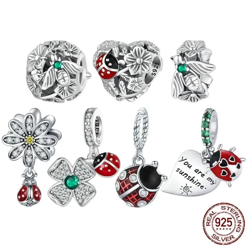 Silver Flower Ball Charm