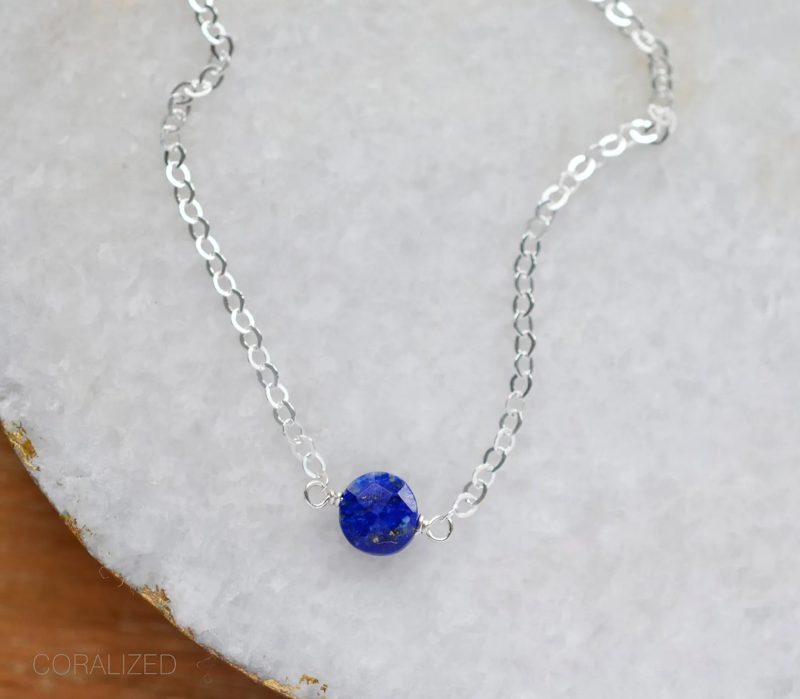Small Lapis Lazuli Coin Bracelet