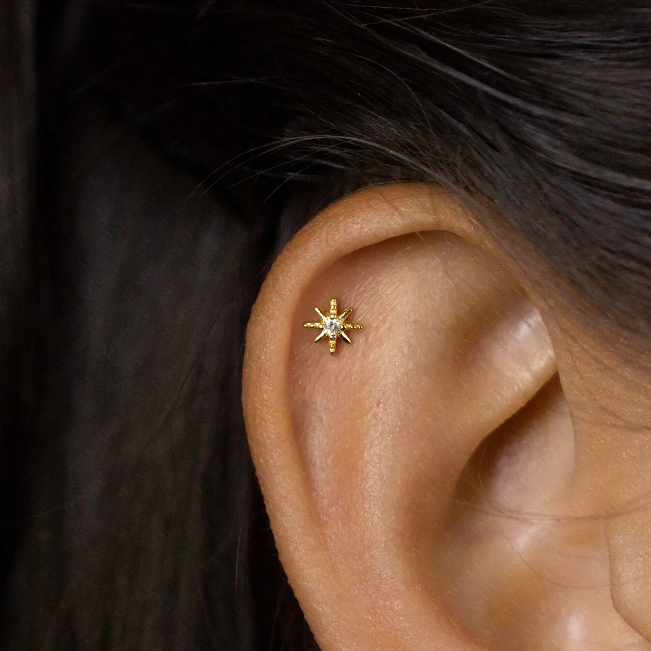 Tiny Star Studs, Unisex, Gold, Silver SS034 SS341 SS342 SS343 SS344 Butterfly End, SS353 SS485 Screw Ball End (Type A)
